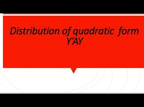 Toradh íomhá ar Distribution of Quadratic Form