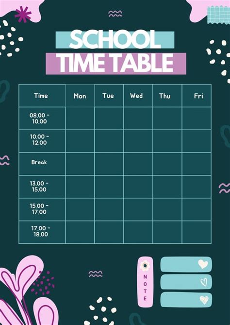 Image result for Timetable Design