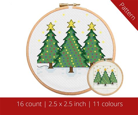 Christmas Trees Cross Stitch Pattern PDF Instant by StitchMeGifts