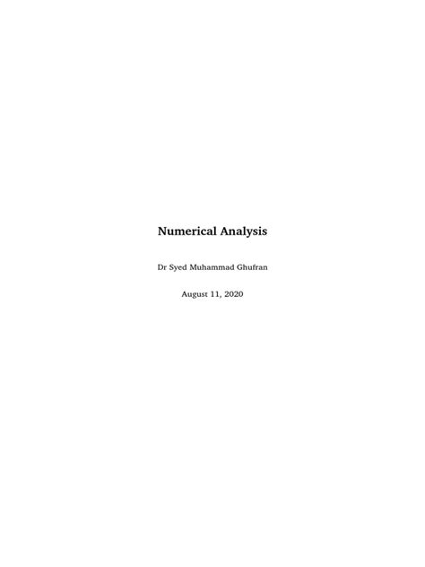 Image result for Numerical Analysis PDF
