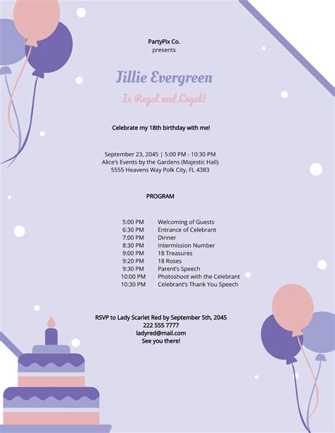 Image result for Birthday Party Program Sample Template