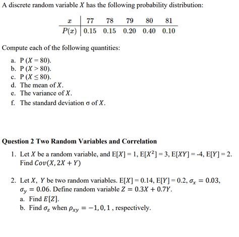Image result for Questions On Discrete Random Variables