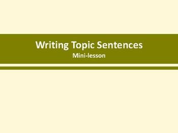Image result for Examples of Topic Sentences