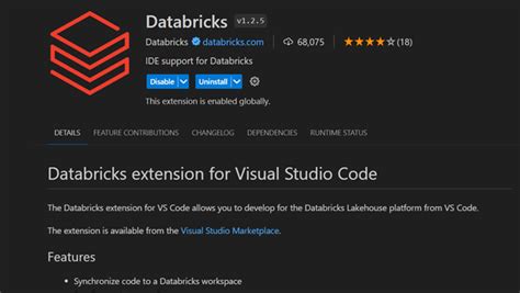 Databricks Extension for Visual Studio Code に対する画像結果