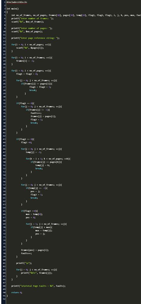 Image result for Optimal Page Replacement Program in C