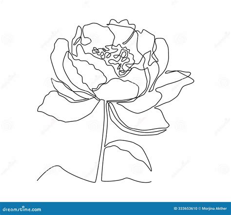 Continuous Line Drawing of a Flower Stock Illustration - Illustration ...