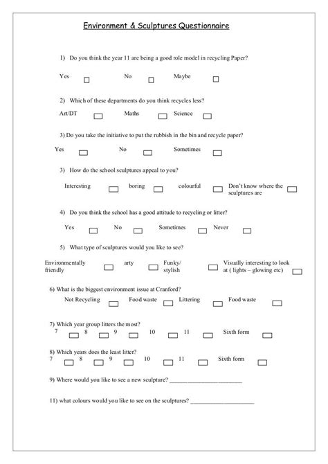 Image result for Example of Quantitative Questionnaire
