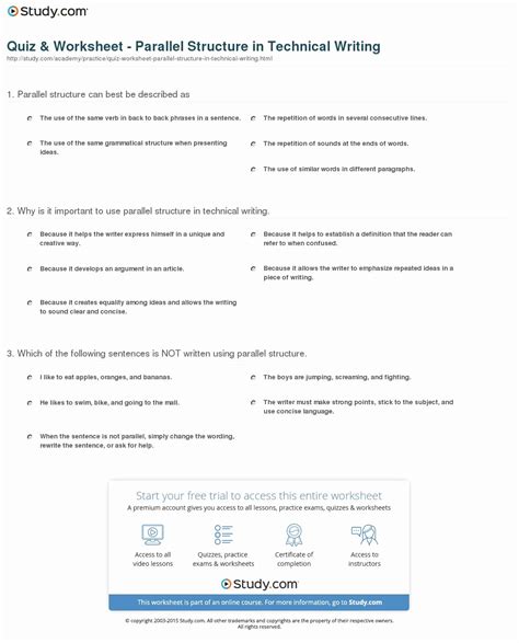 Image result for Parallel Structure in Technical Writing