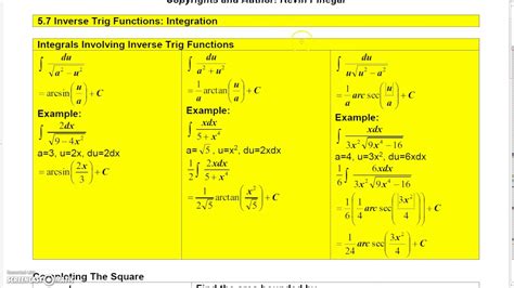 Inverse Trig Functions Integrals に対する画像結果