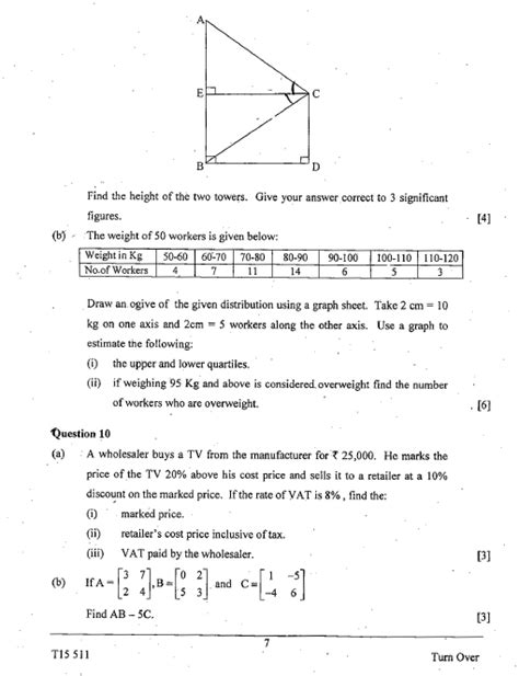Image result for ICSE Sem 1 Maths Question Paper Exam