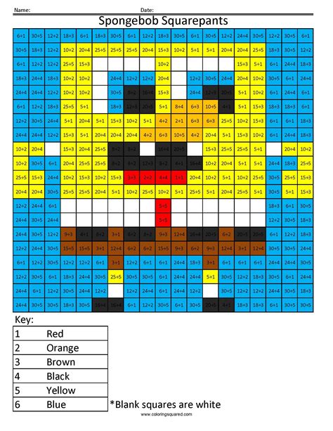 Afbeeldingsresultaten voor Spongebob Math Worksheets