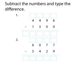 Image result for Problem Solving Subtraction 4 Digits
