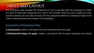Image result for Show Card Layout Java