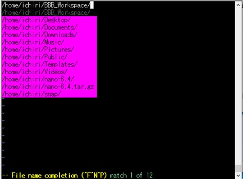 Vim Command Mode に対する画像結果