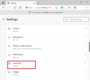 Image result for Enable JavaScript in Microsoft Edge
