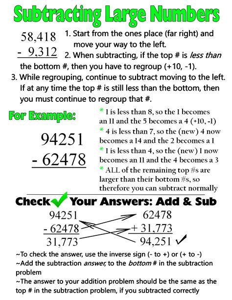 Subraction of Large Numbers Worksheet に対する画像結果