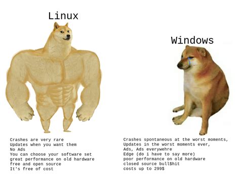 Afbeeldingsresultaten voor Linux vs Windows Open Source Meme