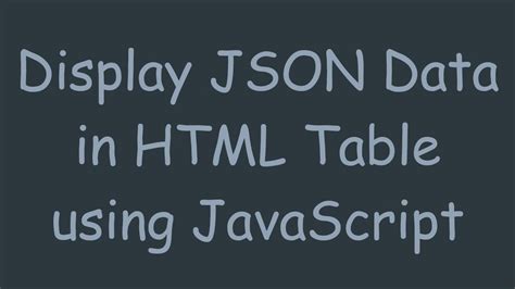 Display JSON Data in HTML Page に対する画像結果