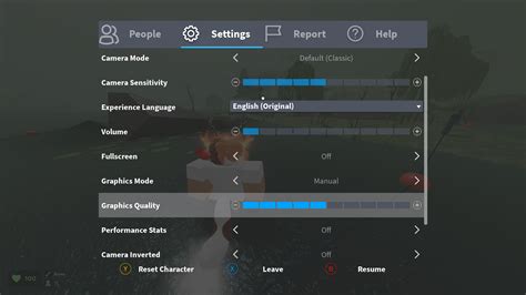 Image result for Roblox Settings Screen