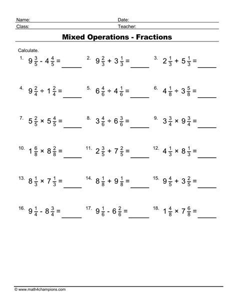 Adding Mixed Fractions Worksheet に対する画像結果