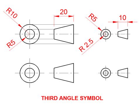 Afbeeldingsresultaten voor First Angle Projection Symbol Size