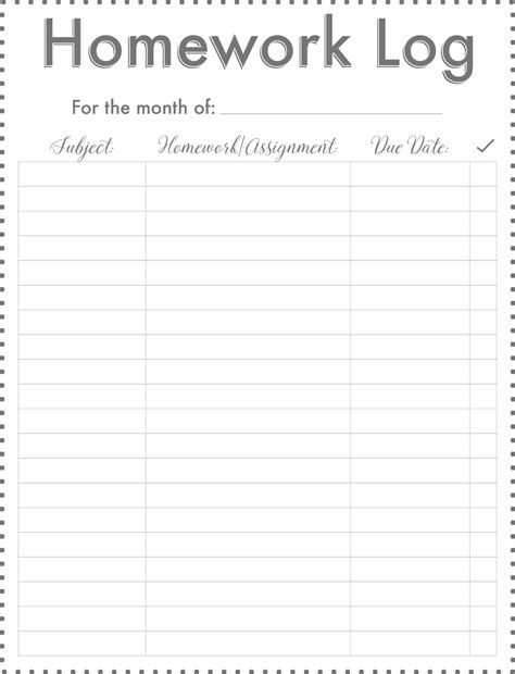 Image result for Homework Sign Checklist