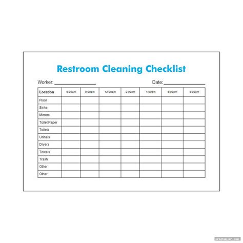 Toradh íomhá ar Bathroom Checklist