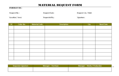 Image result for Material Request Form