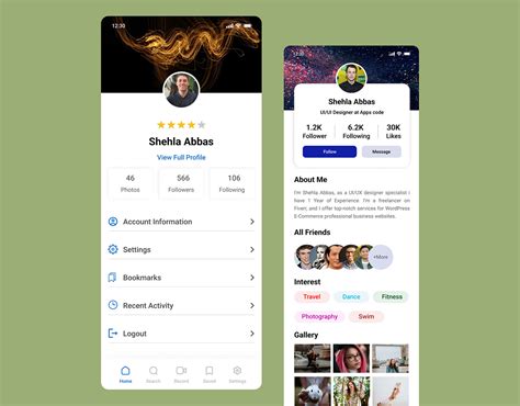 Image result for User Profile UI Design