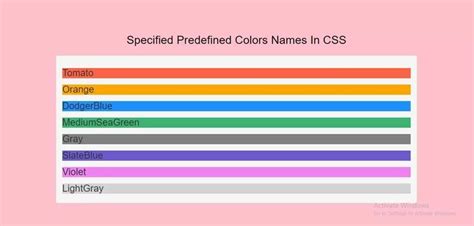 CSS Text Color Names に対する画像結果