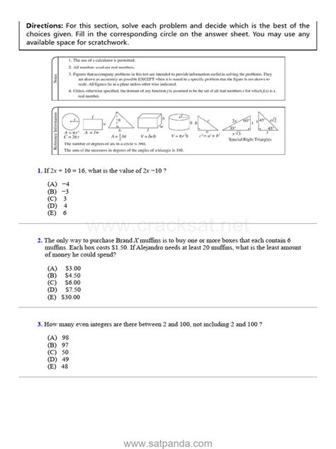Image result for Sat Practice Test Math Section