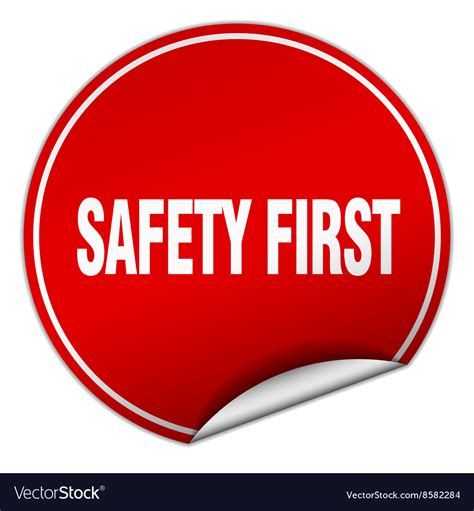 Image result for Safety First Sign Red