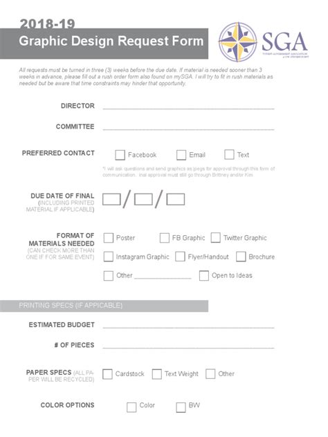Sample Graphic Design Request Form Template 2 | PDF