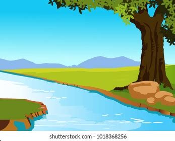 Toradh íomhá ar How to Draw a River Step by Step