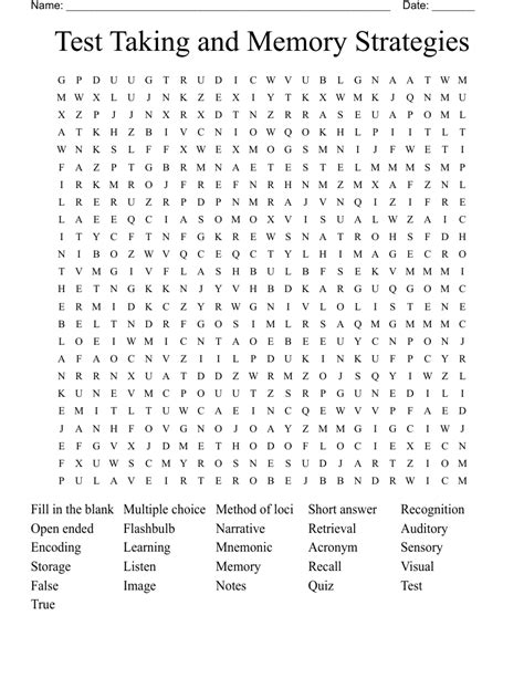 Toradh íomhá ar Printable Word List Memory Test
