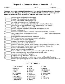 Afbeeldingsresultaten voor Free Computer Science Matching Worksheets for Middle School