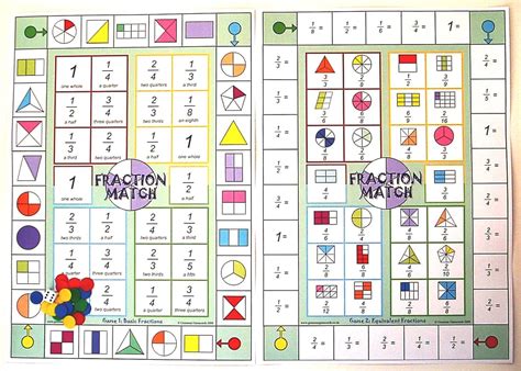 Interactive Learning Through Play | Printable math games, Fraction ...