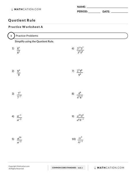 Résultat d’images pour Quotient Rule with Negative Exponents Problems