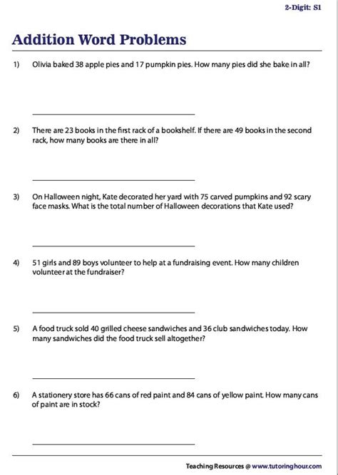 Mental Math Addition 2-Digit Word Problems に対する画像結果