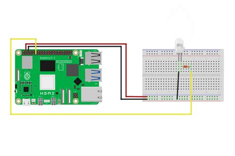 Raspberry Pi Circuit Connection for Blinking LED に対する画像結果