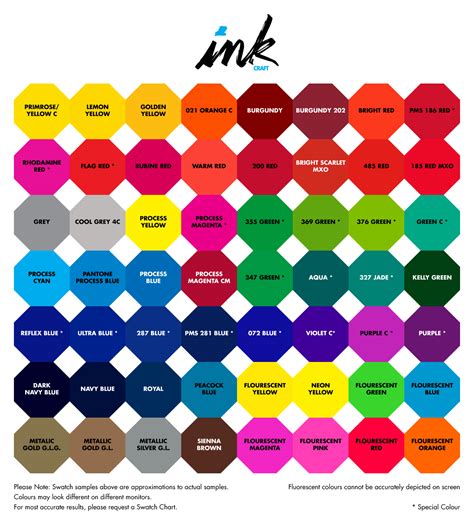 Image result for Screen Printing Ink Color Chart