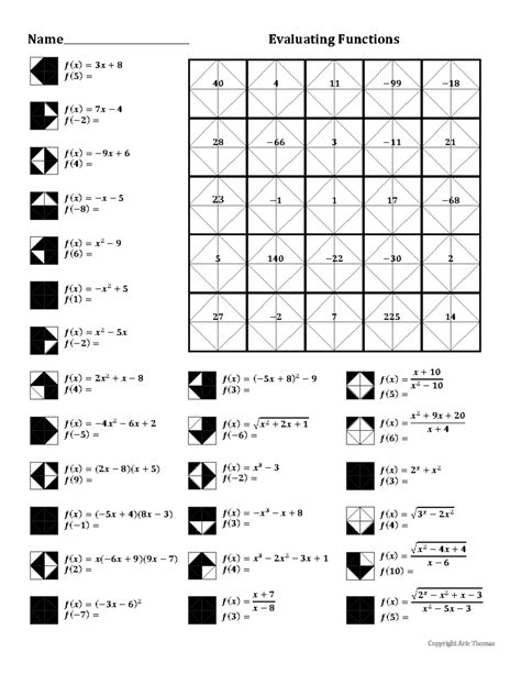 Image result for Evaluating Functions Printable Worksheet