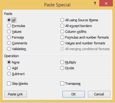 Toradh íomhá ar Paste Pop Up Box Excel Shortcut
