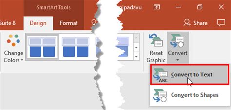 Toradh íomhá ar PowerPoint Convert Text to Table