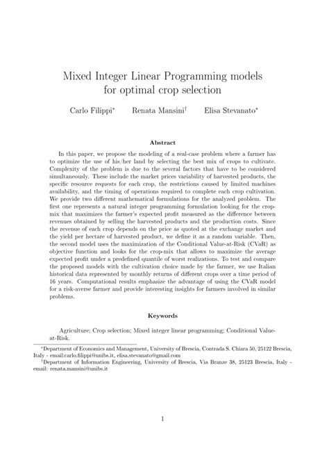 Afbeeldingsresultaten voor Mixed Integer Linear Programming Model