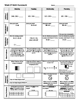 Image result for 3rd Grade Weekly Homework Sheet Answer Key