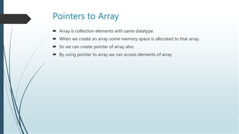 Image result for Pointer to Array