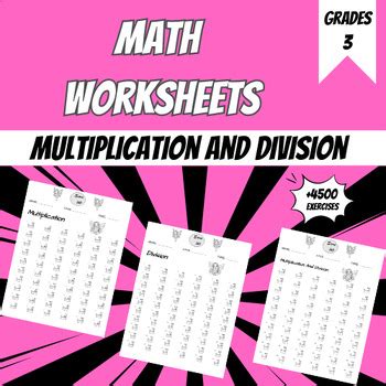 Image result for 3rd Grade Math Worksheets Multiplication and Division