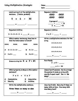 Image result for 3rd Grade Math Worksheets Multiplication Picture Strategy