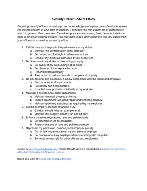 Image result for Code of Conduct Security Guard Tagalog